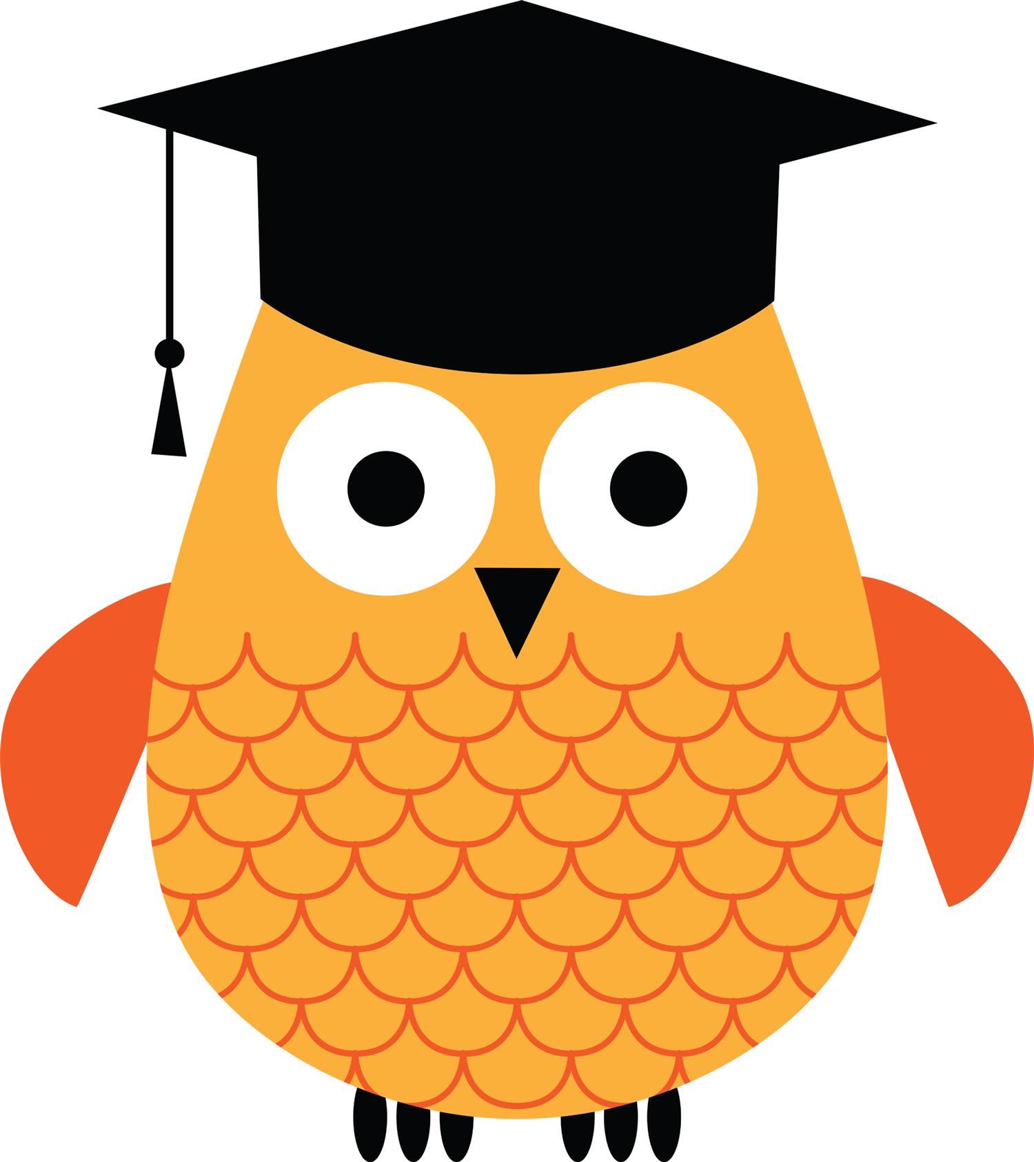  A cartoon owl wearing a graduation cap