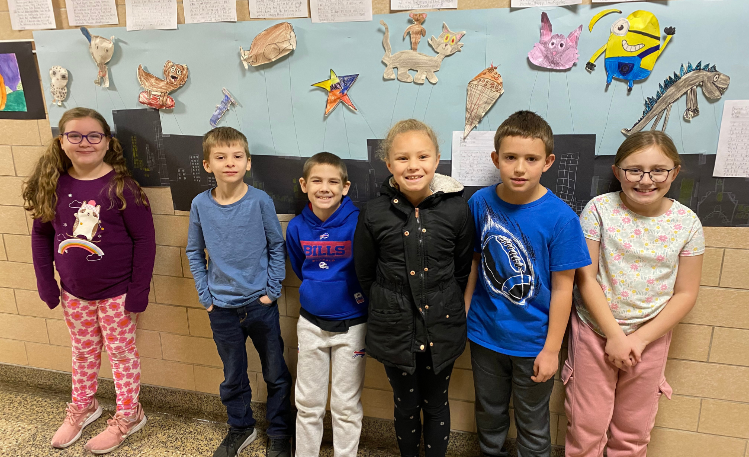  Students pose with their balloon designs