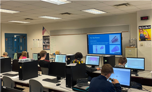  Students learning about 3-d modeling