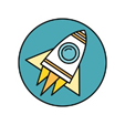  Cartoon rocket flying