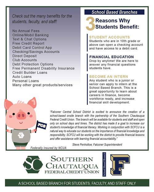 Services offered by the school-based branch