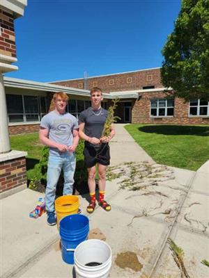 Students after working in the school garden