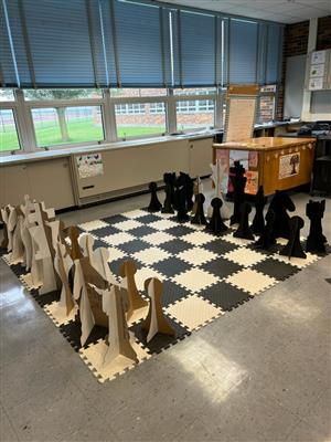 Oversized floor chess board